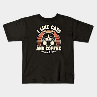 I like cats and coffee Kids T-Shirt